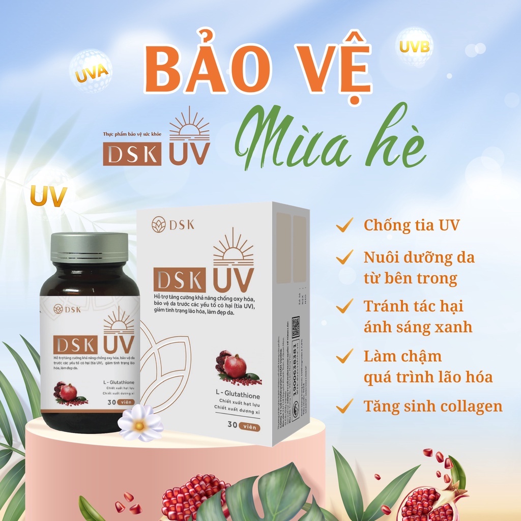 Viên uống chống nắng DSK UV - Vừa chống nắng, vừa sáng da