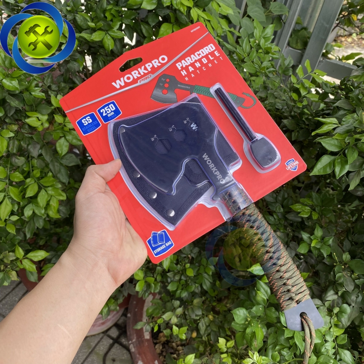 Rìu cắm trại, tay quấn dây dù kích thước 250mm Workpro WP383002