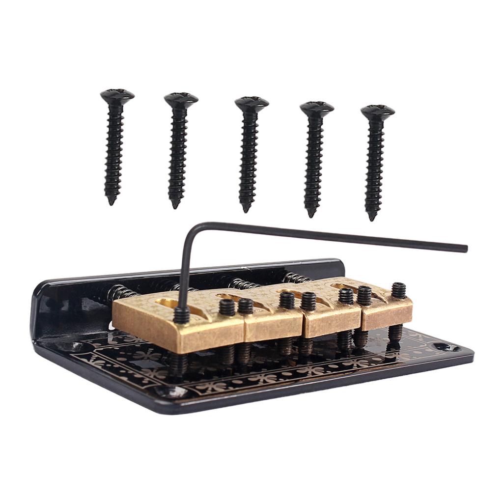 1 Set 4-String Guitar Saddle Bridge for Cigar Box Guitar/Bass Guitar/Ukulele Accessory String Space 14.1mm