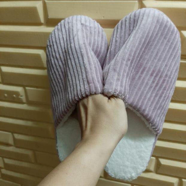 Giá sale Dép bông nhung tăm êm chống trượt - Tím,4041
