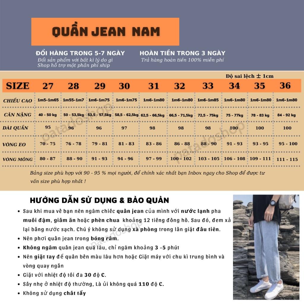 Quần jean baggy nam vải bò ống suông rộng mã TR01 style hàn quốc