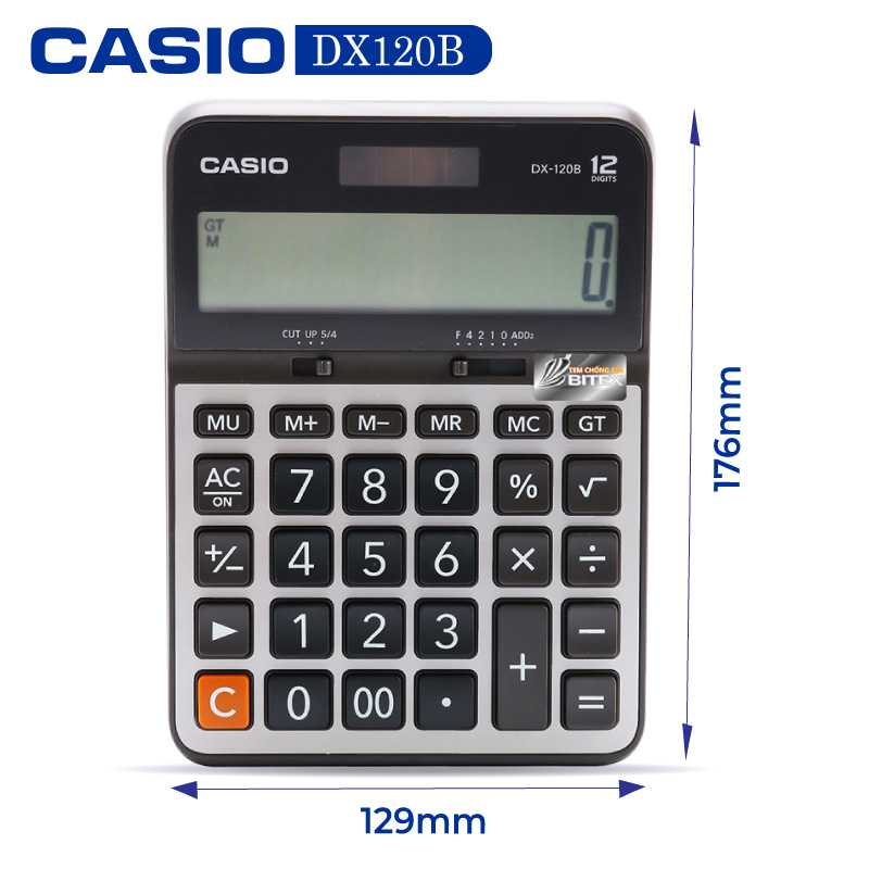 Máy tính Casio DX-120B, Bảo hành 7 năm - Hàng chính hãng Bitex