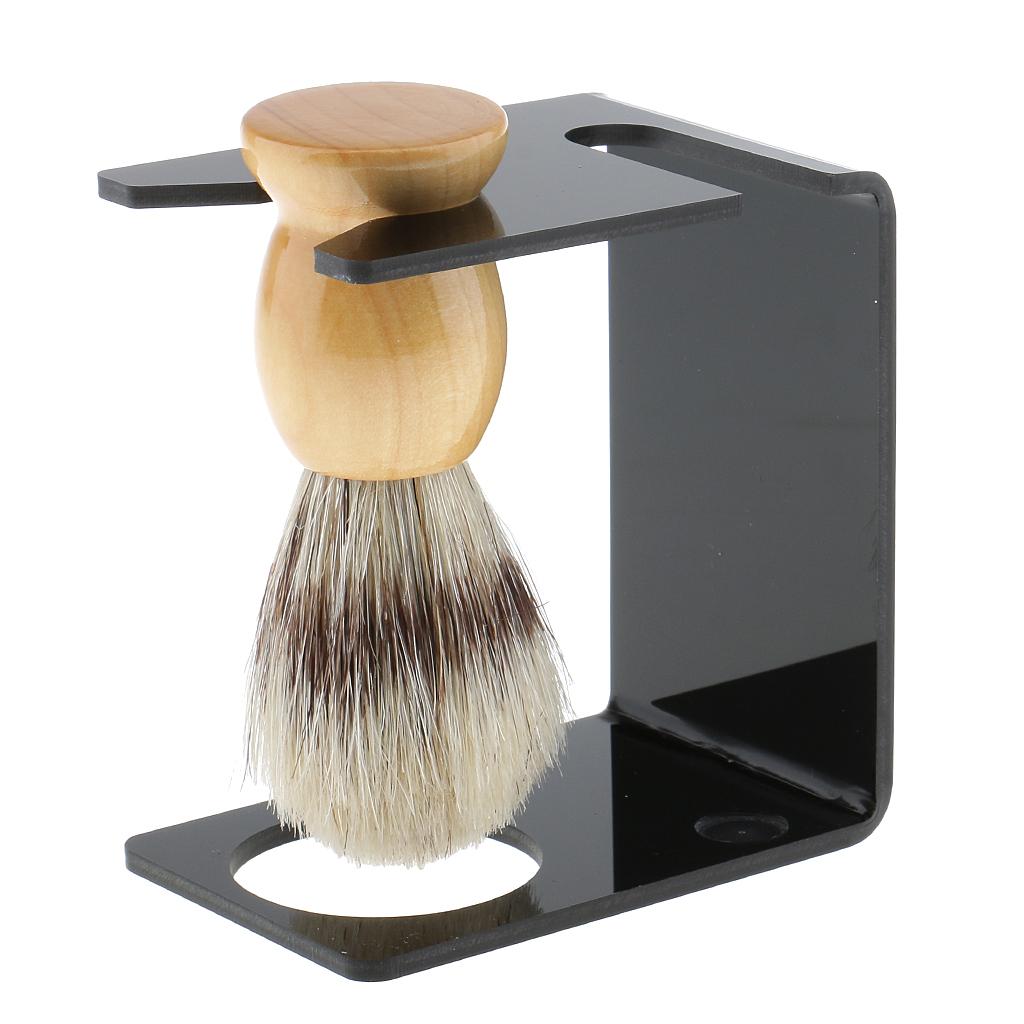 4 In 1 Men Barber Shaving Travel Kit Straight Shave Brush Stand Bowl Shaving Soap Set