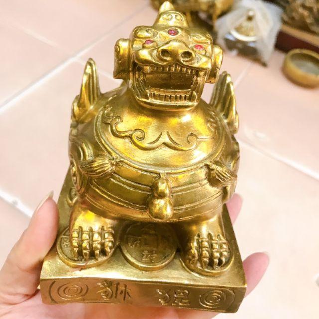 Tỳ Hưu phong Thủy Bằng Đồng Nguyên Chất Cao 12,5cm