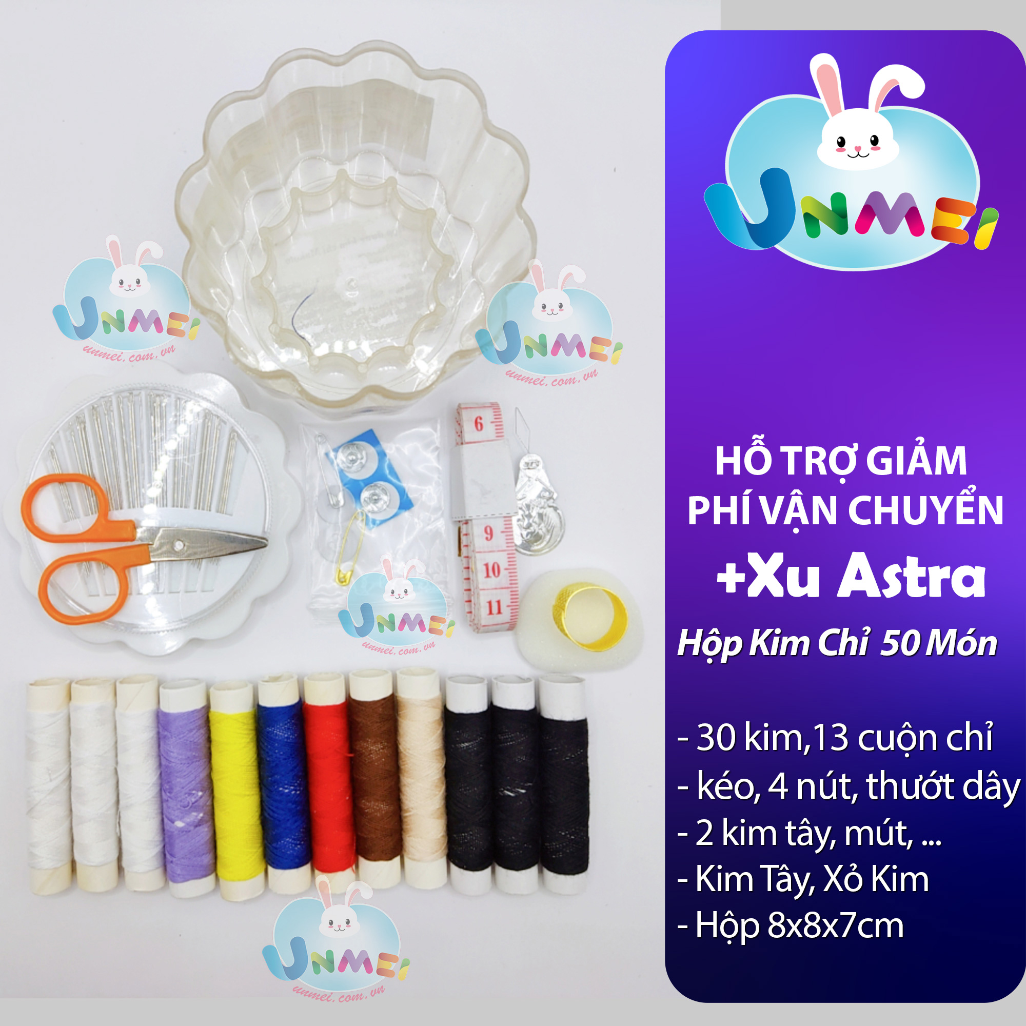 Hộp Kim Chỉ May Vá Quần Áo - 50 Món Cho Gia Đình Hàng Nhật Bản Mẹ và Bé Unmei