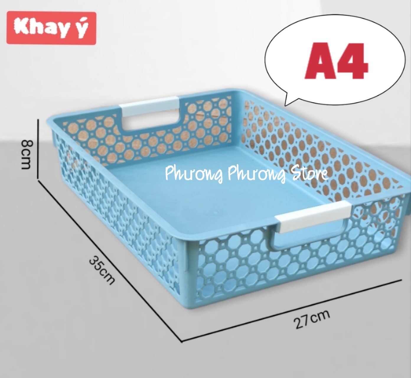 RỔ CHỮ NHẬT ĐỰNG GIẤY A4  KT ( 35 X 27 X 8 )CM