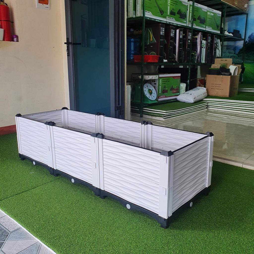 Chậu nhựa lắp ghép.Kích thước 50x150 cao 39 cm.Trồng rau, hoa, cây cảnh.Sang trọng - Thẩm mỹ - Bền hơn 10 năm.Bảo hành 1 năm toàn quốc cơ