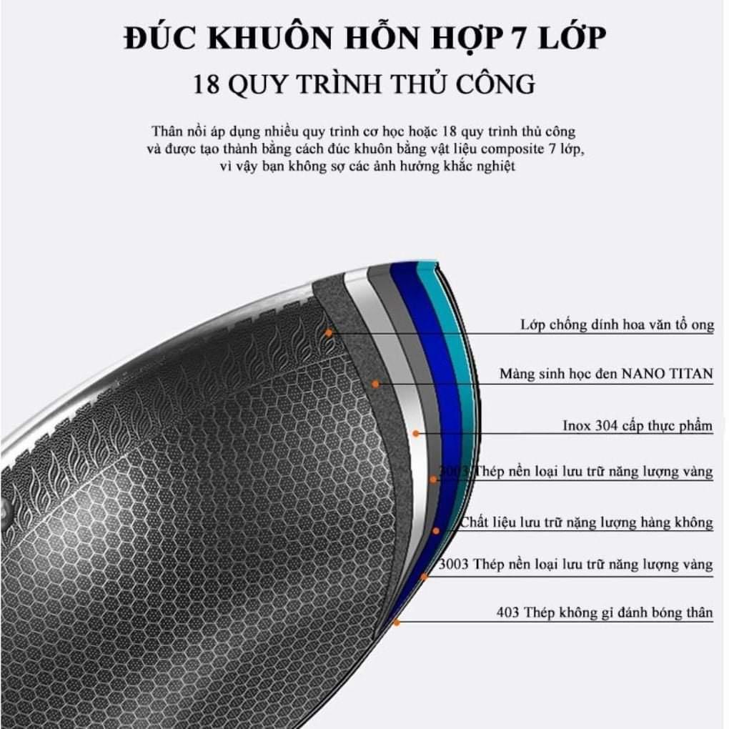 Chảo Xào Sâu Lòng Size 32 cm Chảo Đúc Nguyên Khối Siêu Chắc Siêu Bền
