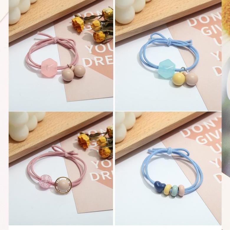 Combo Dây cột tóc phong cách Hàn Quốc hình hoa dễ thương cho nữ C17