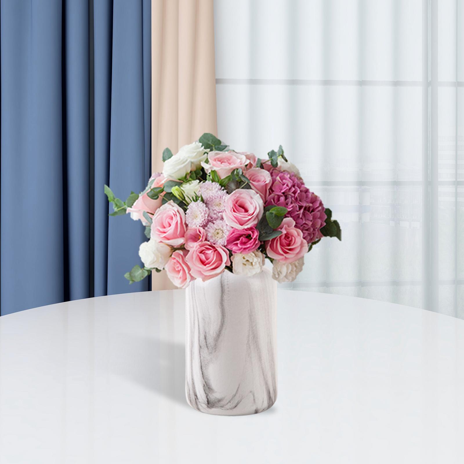 Modern Marble Ceramic Flower Vase Decorative for Table Office Home Decor
