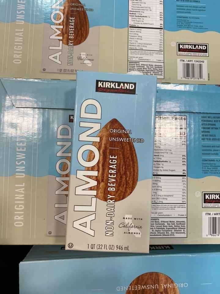 Sữa hạnh nhân không đường Kirkland Non-dairy beverage hộp 946ml