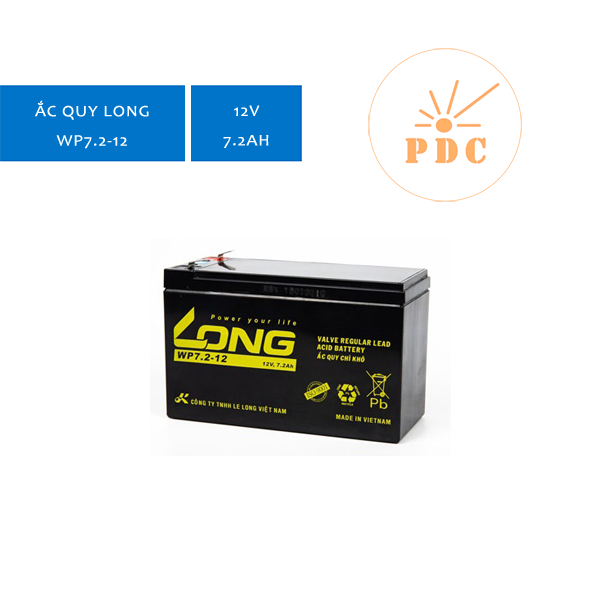 Bình ắc quy LONG 12V 7.2Ah WP7.2-12 - (PDC-TECH) - Hàng Chính Hãng