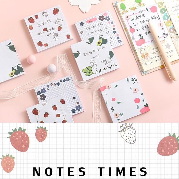 Tập 80 giấy note giấy nhớ 8*8cm họa tiết dễ thương FRUIT ST440