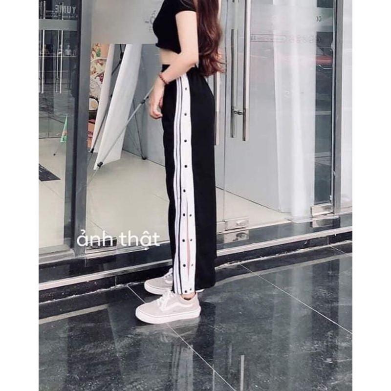 Quần ống rộng , quần nữ chất poly 2 da , 16 nút ,quần ống suông nữ , quần dài nữ , quần 16 nút