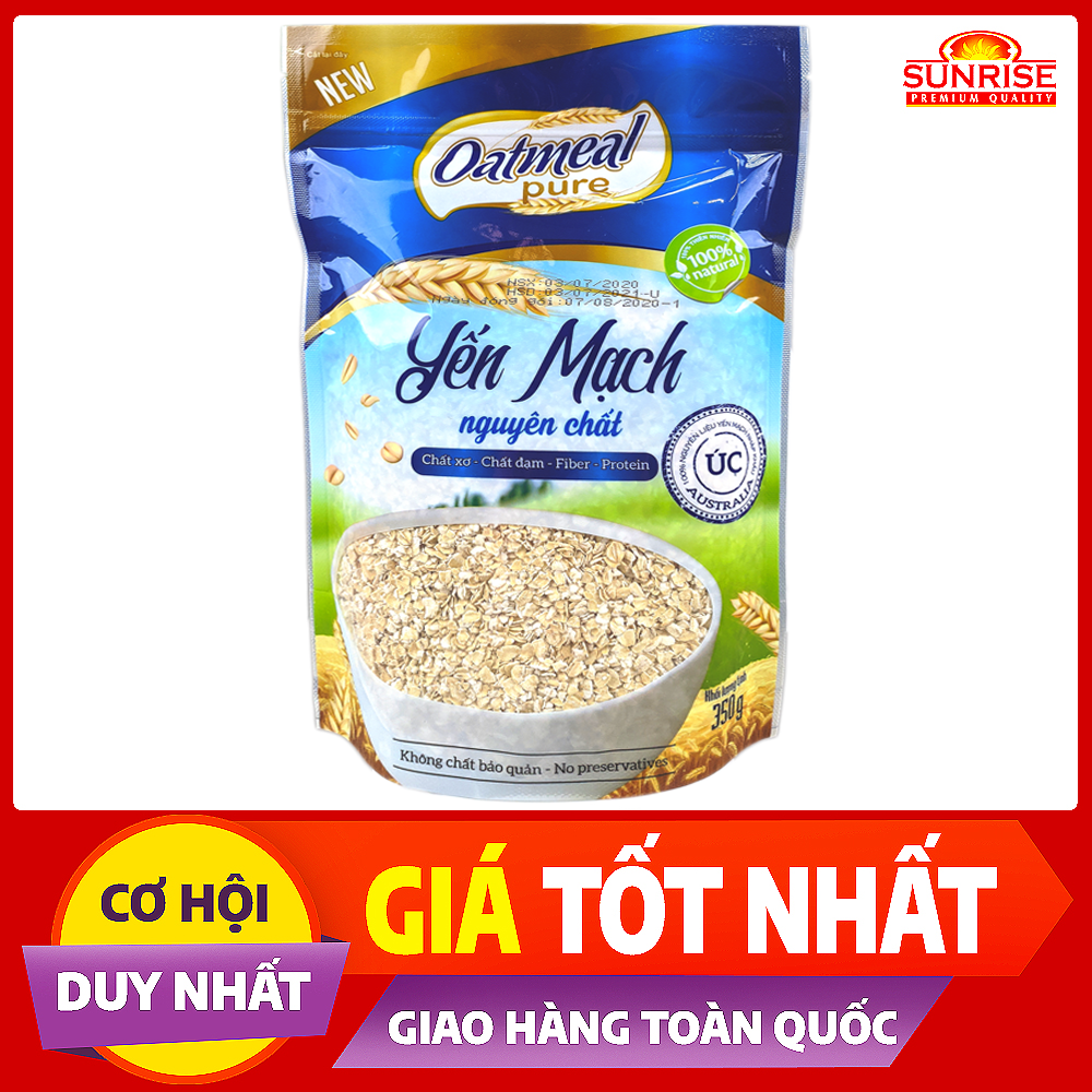 Yến mạch úc nguyên chất Oatmeal Pure cán vảy gói 350g