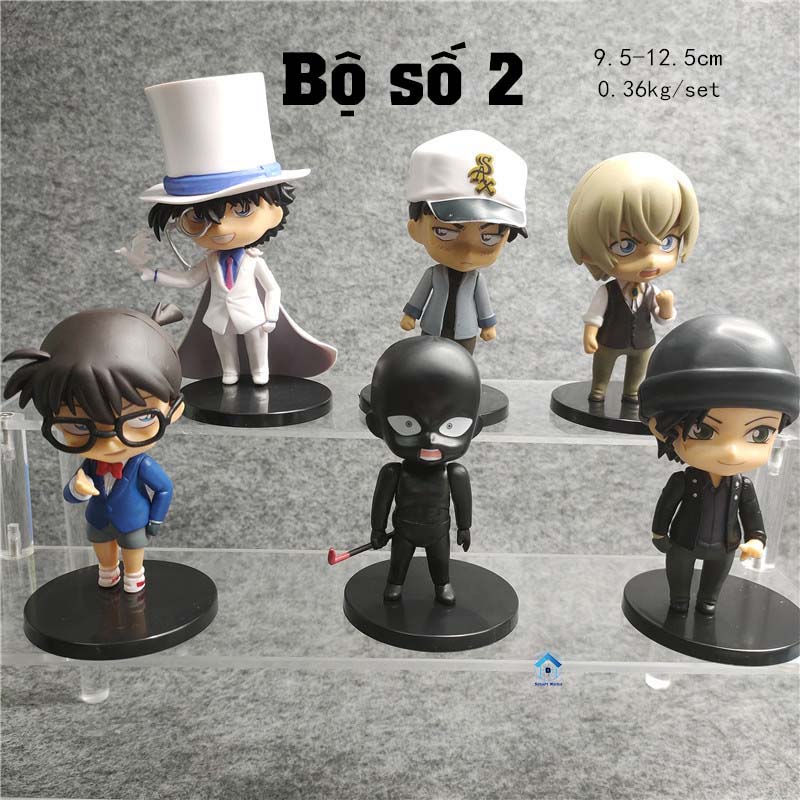 Bộ mô hình 6 nhân vật Conan - Kaito Kid - Magic Kaito - Siêu đạo chích Kid,... tạo dáng cực ngầu , đồ chơi trang trí conann cao 9 đến 12cm