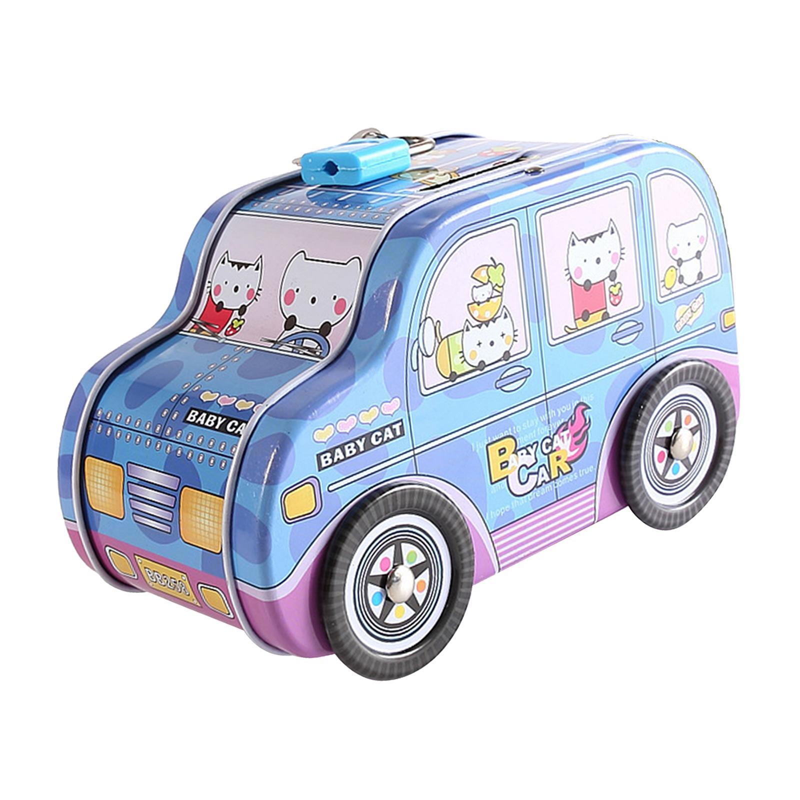 Money Box Exquisite cars money Saving Box for Desktop Office Living Room Blue