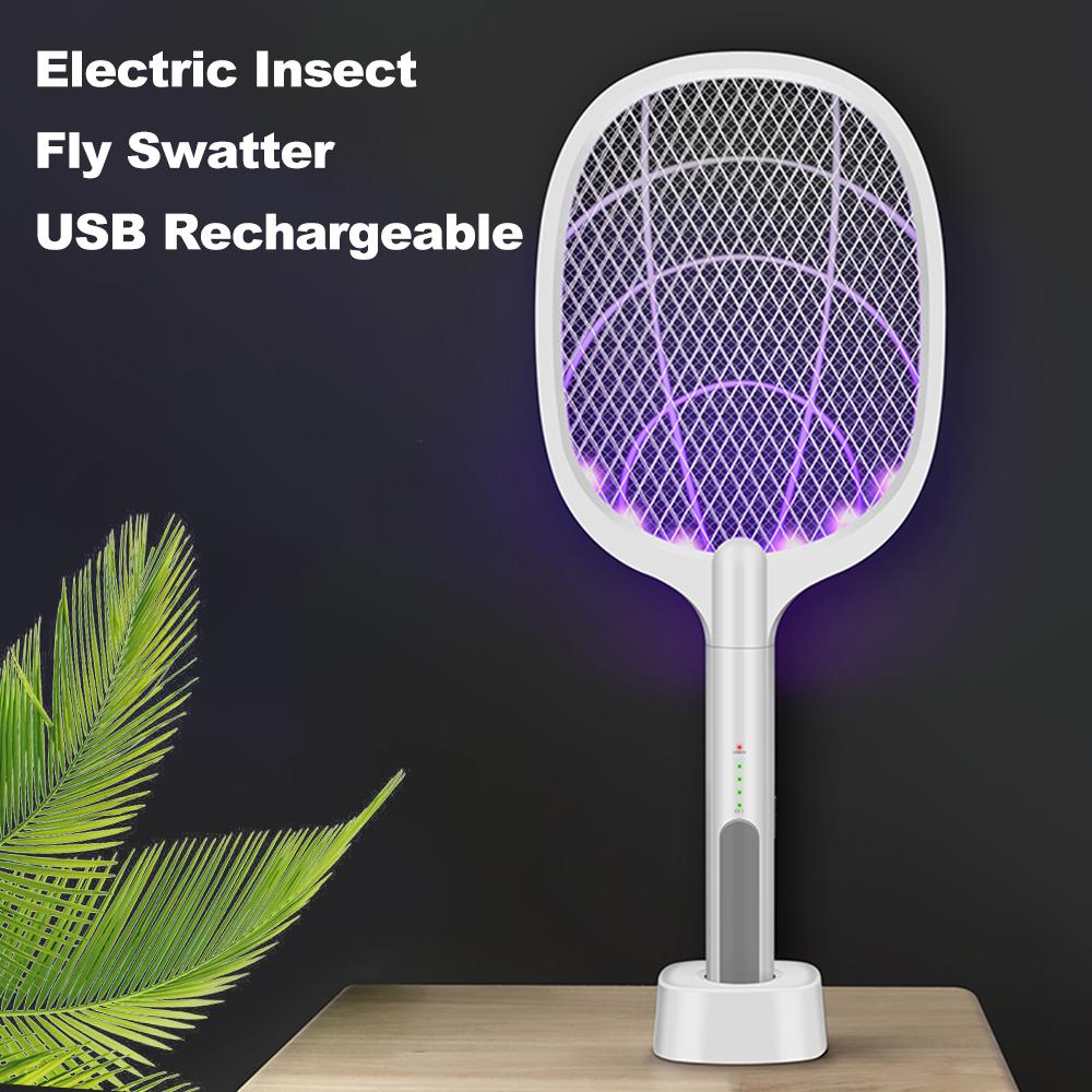 Vợt diệt bọ, diệt muỗi, ruồi ,hai trong một có thể sạc lại USB