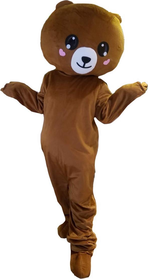 Mascot Gấu brown miệng cười má trái tim cực dễ thương