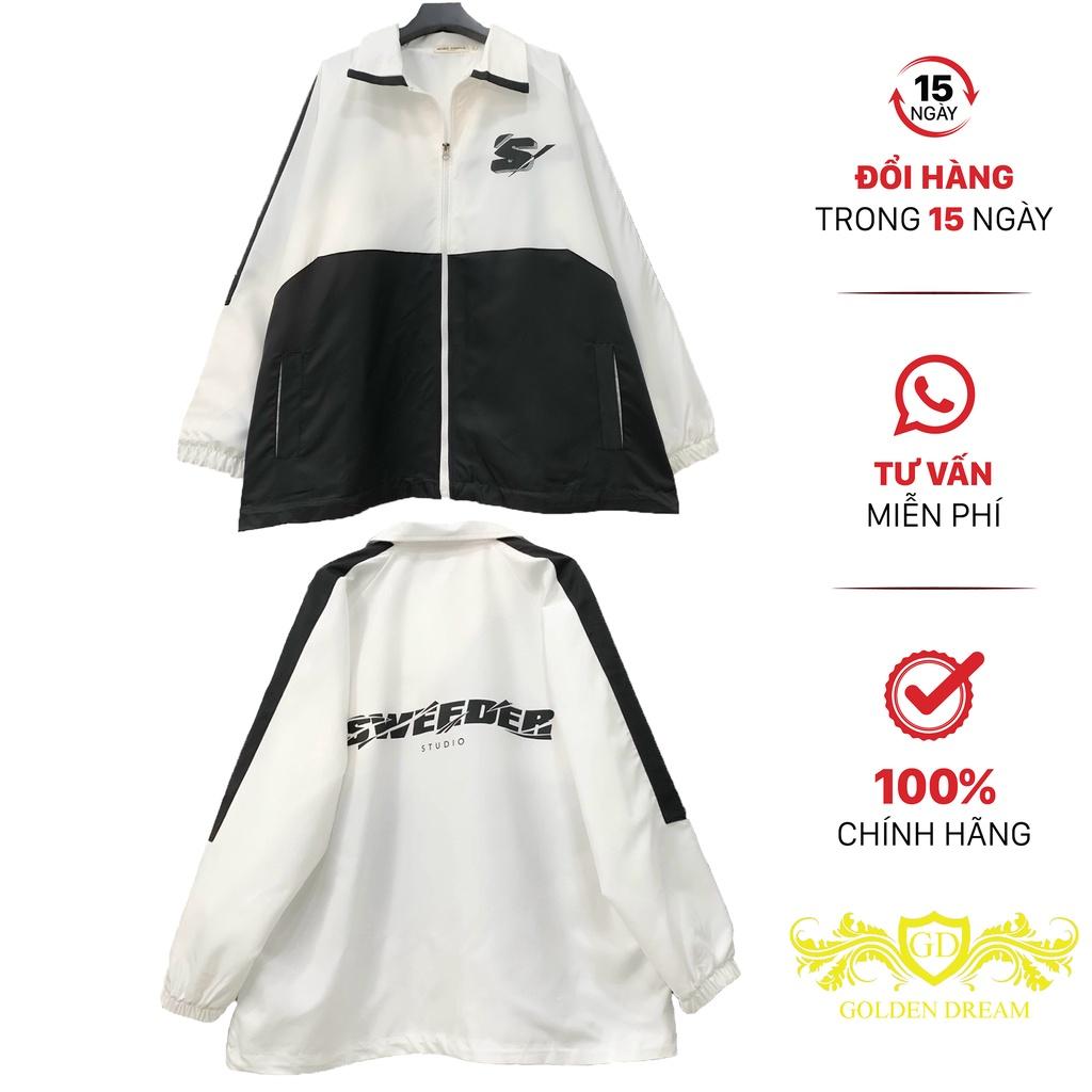 Áo Khoác Dù 2 Lớp SWEEDER Nam Nữ Phối màu Đen - Trắng Unisex Form Rộng r Jacket GOLDEN DREAM