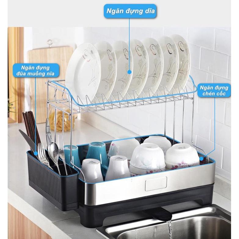 KỆ ĐỰNG CHÉN ĐĨA 2 TẦNG ĐỂ RÁO NƯỚC DELUXE RACK DRAIN ️ FREESHIP ️