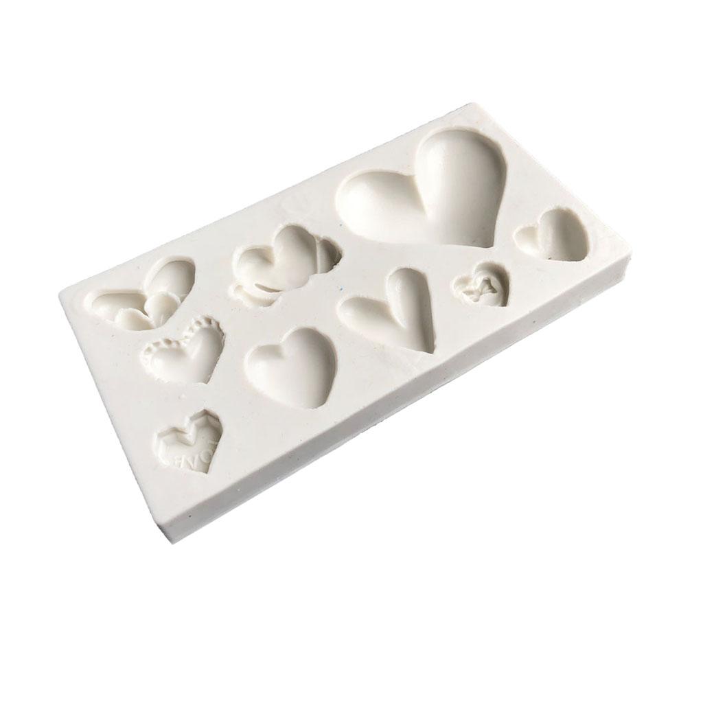 Heart Shape Diy Molds Silicone Fondant Cake Sugar Chocolate Moulds Clay Crafts Supply