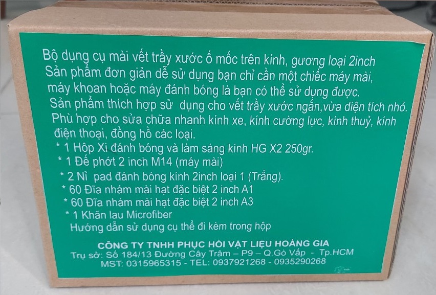 BỘ dụng cụ mài vết trầy xước nhỏ trên kính, gương loại 2inch M14