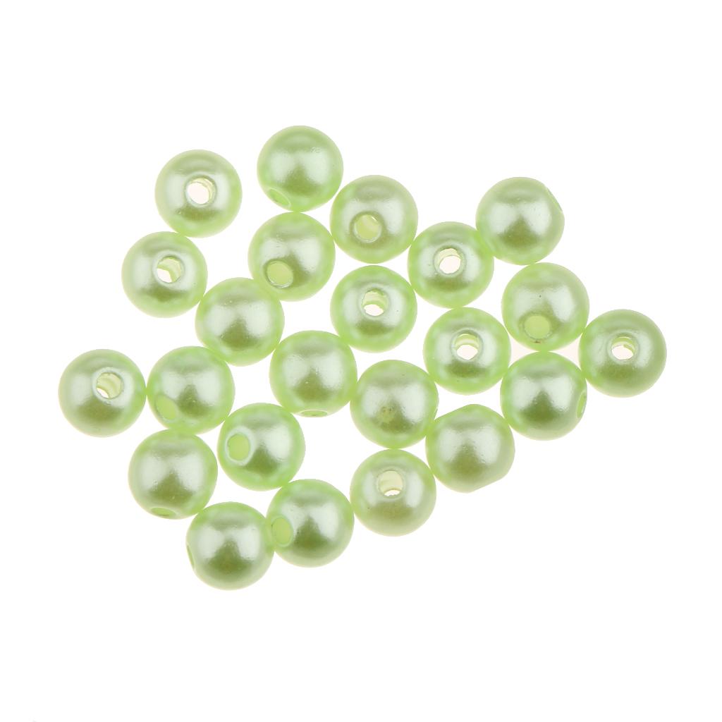 100Pcs 8mm Charm Green Beads Loose Beads Spacer for DIY Beads Jewelry Making