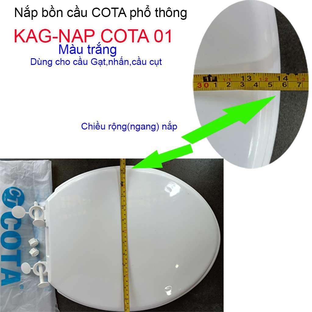 Nắp đậy bàn cầu Cota, Nắp bồn cầu phổ thông màu trắng KAG-NAP Cota01