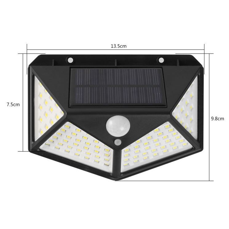 Đèn led năng lượng mặt trời cảm biến chuyển động siêu sáng 100 led chống nước hiệu quả