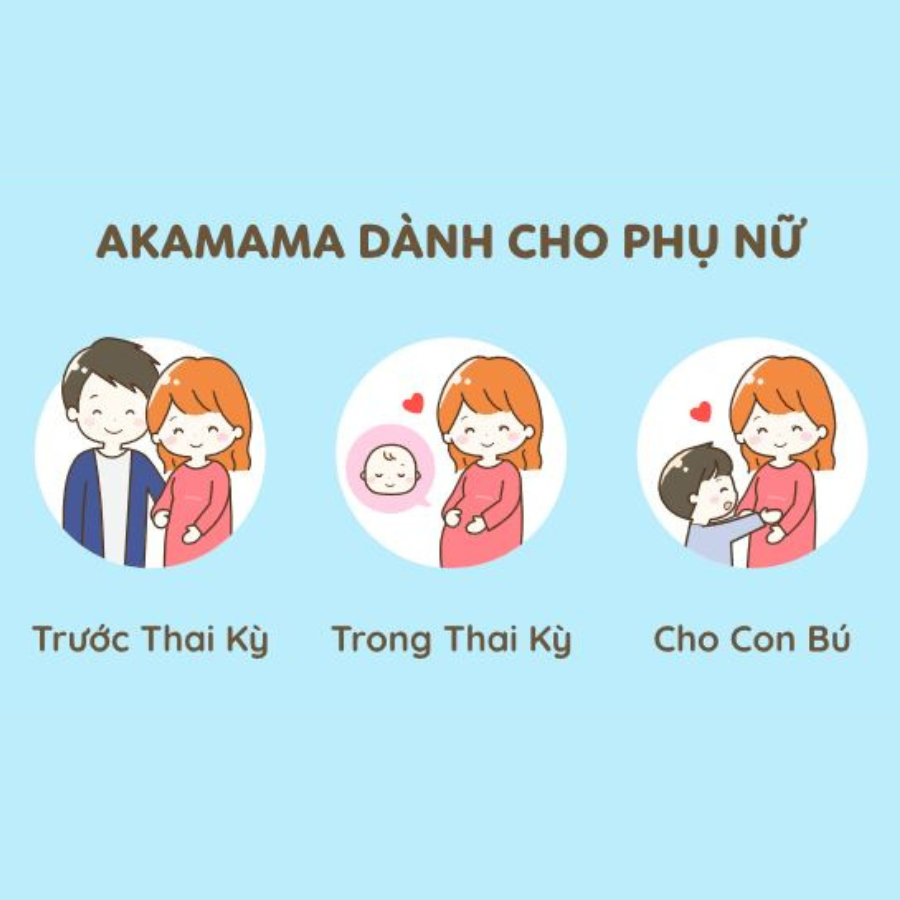 Combo Viên Uống DHA, EPA, Canxi D3 K2, Sắt, Acid Folic, Vitamin Tổng Hợp, Khoáng Chất Cho Mẹ Bầu Akamama Nhật Bản