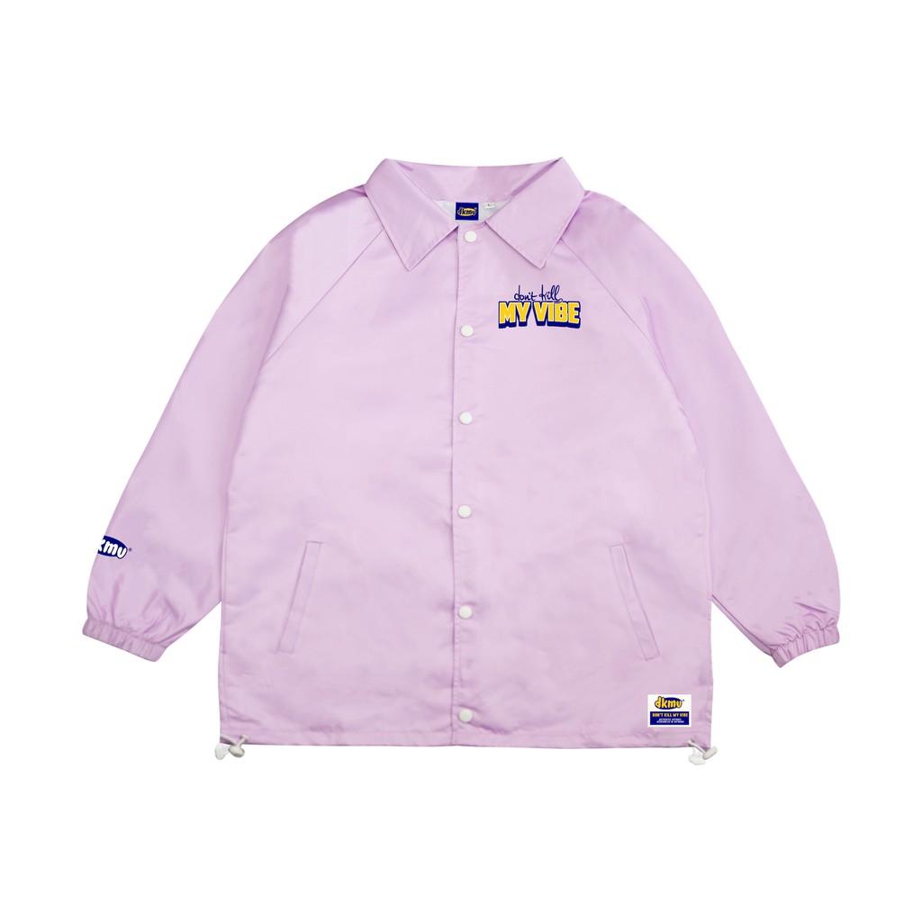 Áo khoác dù nữ màu tím form rộng in hình | DKMV Violet Baseball Jacket