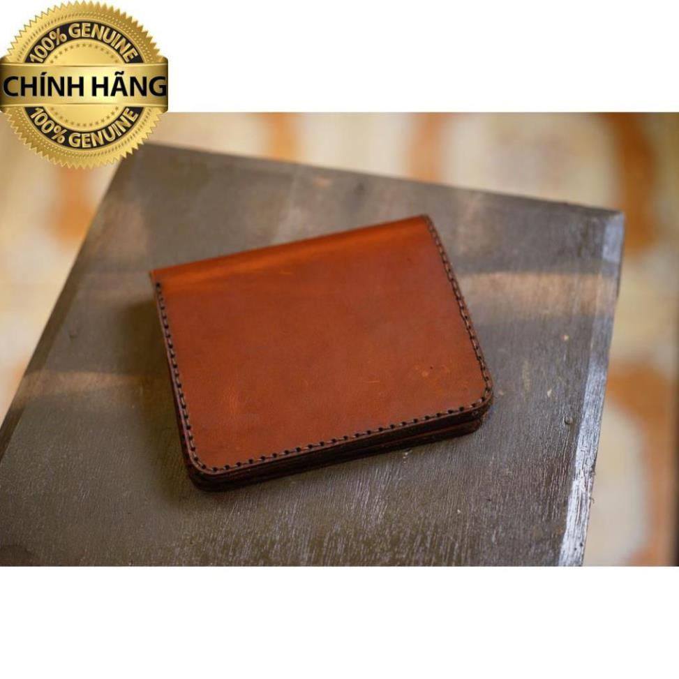 VÍ VUÔNG RAM ONE DA BÒ THẬT NÂU ĐỎ - CHÍNH HÃNG RAM LEATHER .