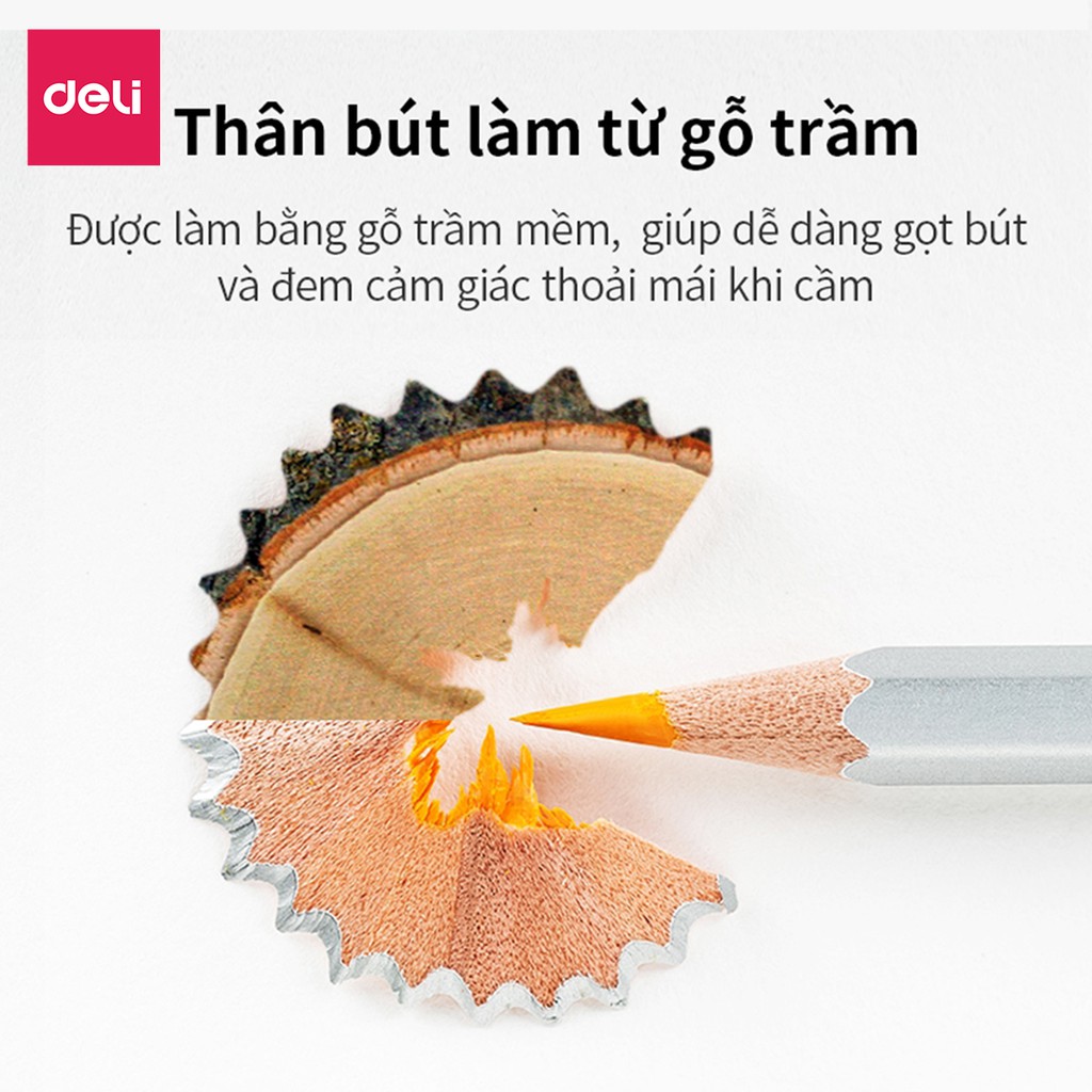 Bút chì 36 màu nước cao cấp hộp sắt kèm cọ vẽ Deli - 6522