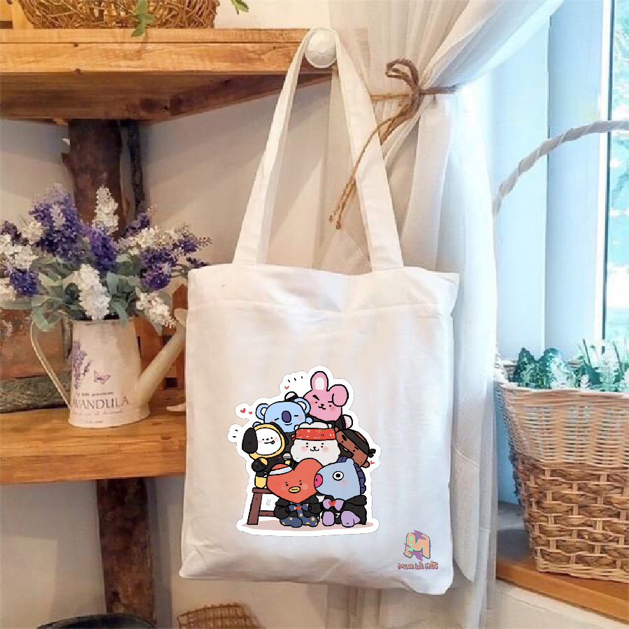 Túi Tote in hình chủ đề BT21