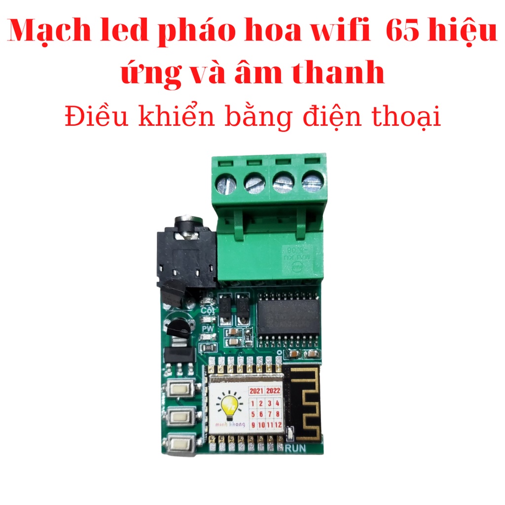 Combo led pháo hoa 20 - 25 - 30 tia mạch âm thanh wifi 145 hiệu ứng kèm nguồn