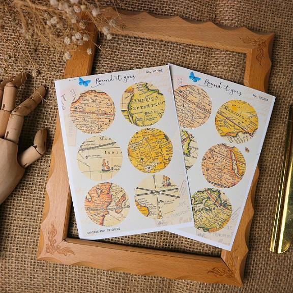 Sticker tự cắt phong cách cổ điển - hình dán tự thiết kế vintage trang trí sổ nhật kí, sổ tay | Bullet journal - kc031