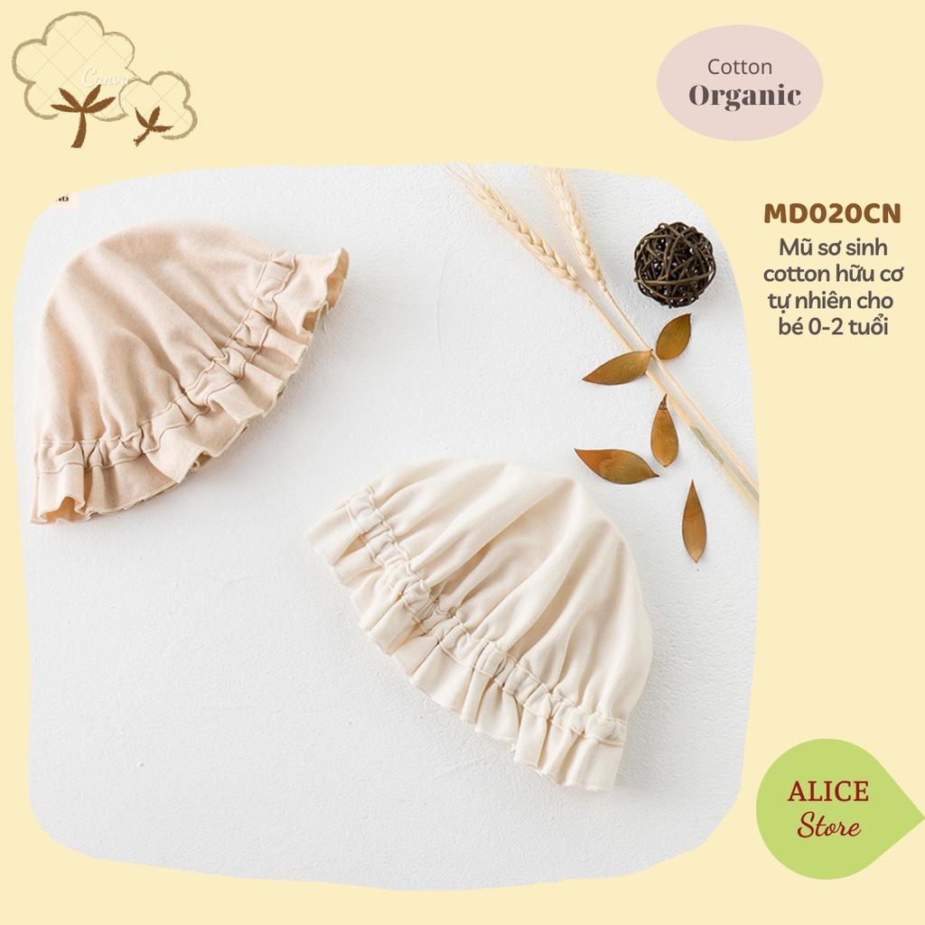 Mũ cho bé gái 0-2 tuổi mũ beanie trùm đầu ORGANIC 100% COTTON HỮU CƠ TỰ NHIÊN cực kỳ xinh xắn