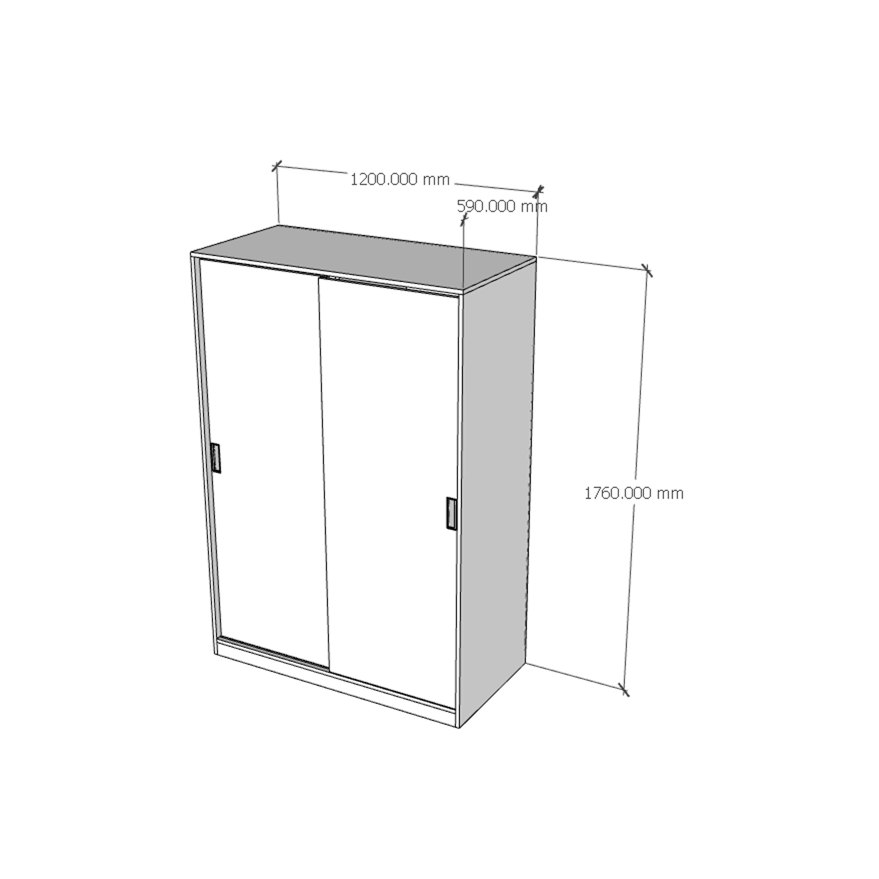 [Happy Home Furniture] OLA, Tủ quần áo 2 cửa lùa, 120cm x59cm x 176cm ( DxRxC), TCL_024