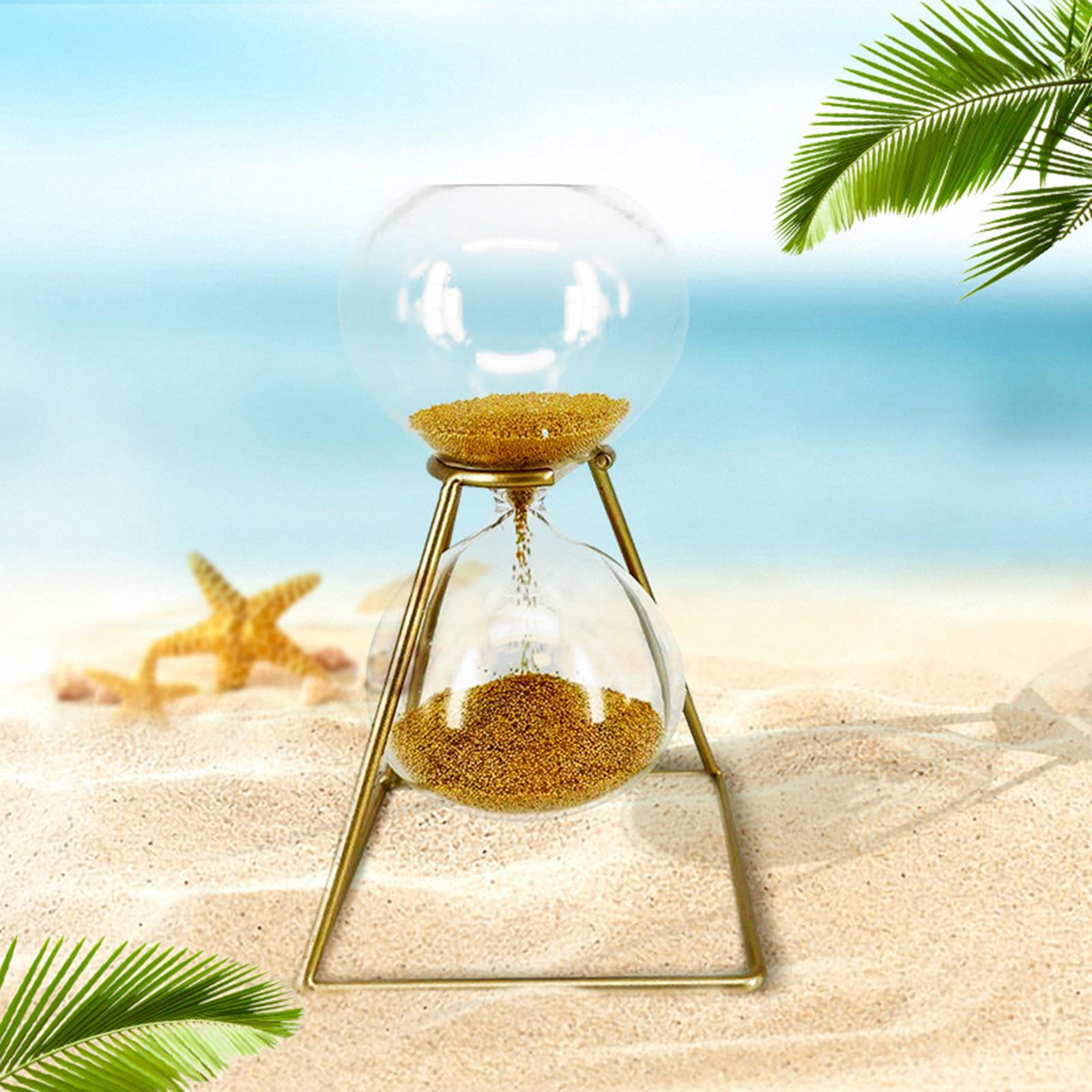 Nordic Golden Hourglass Ornament with rack Decorative Glass for Decor