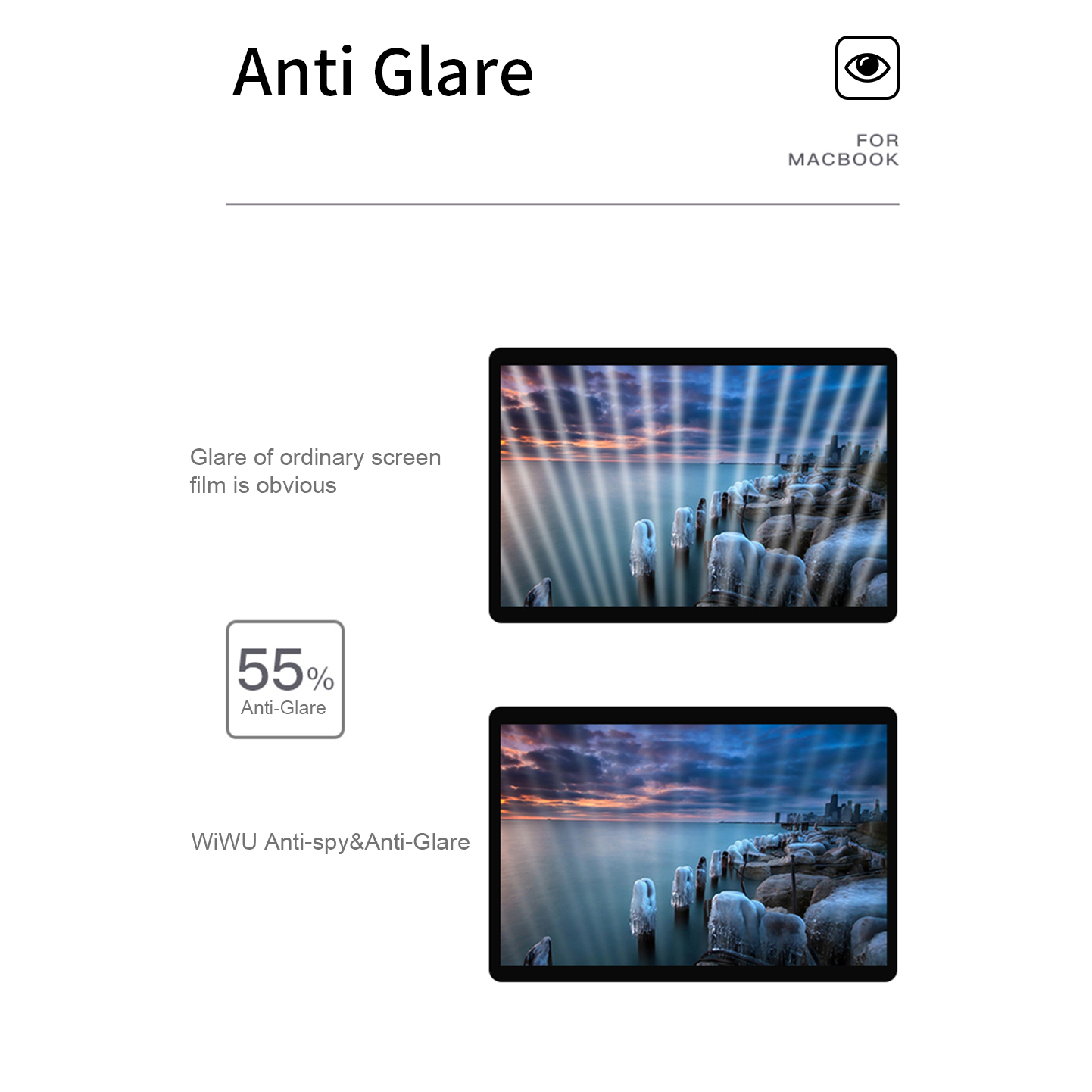 Miếng dán chống nhìn trộm film từ tính cho Macbook Pro M1 / Macbook Air M1 13 inch hiệu WIWU Magnetic Screen Protector Privacy mỏng 0.3mm, full 3D, chống lóa - hàng nhập khẩu