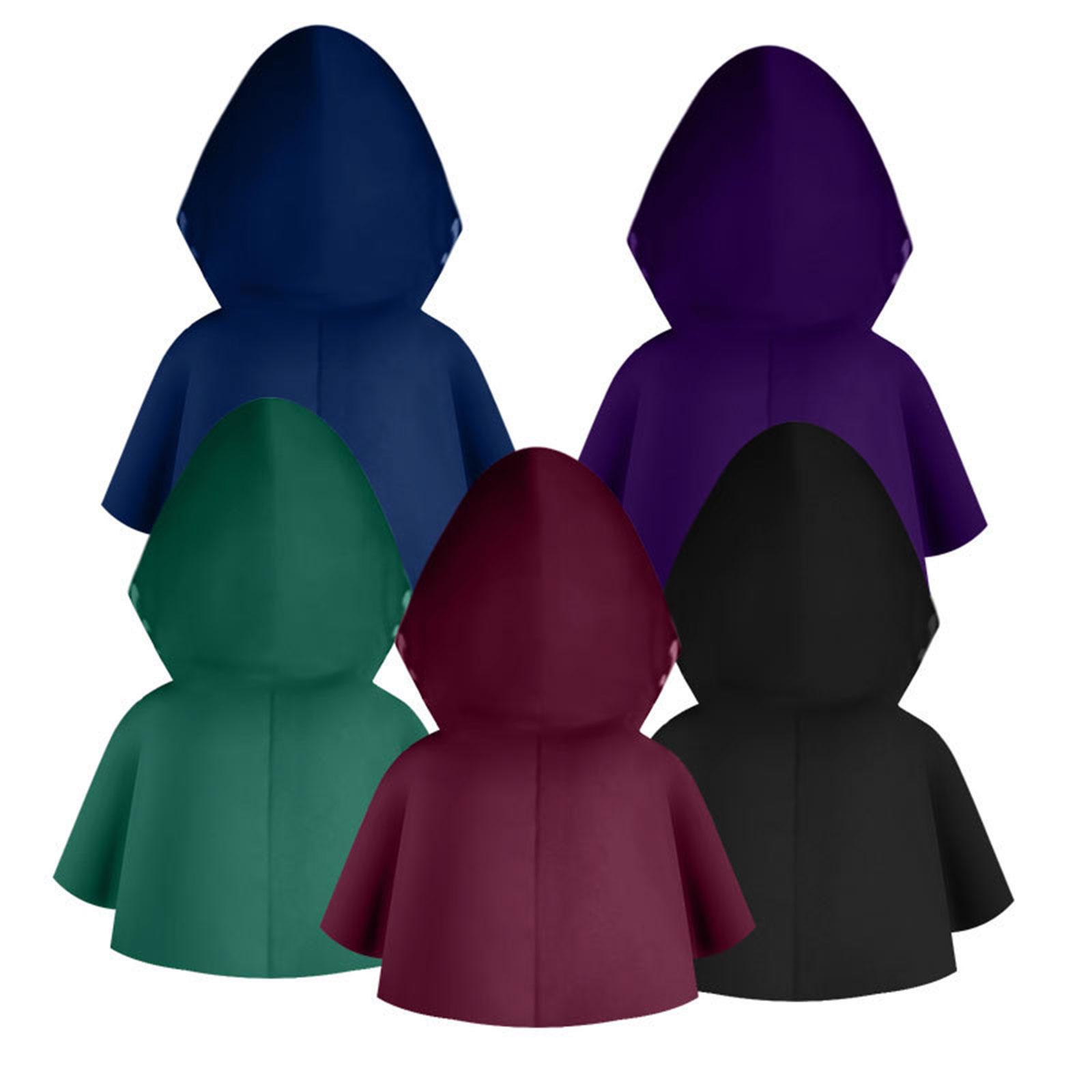 Halloween Cloak Hooded Poncho Cosplay Costume Accessories Medieval Hooded Cloak Hat for Role Playing Dress up Festival Party