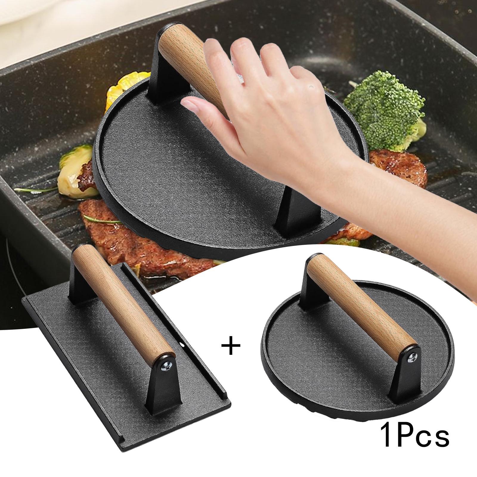 2Pcs Grill Press Patty Meat Press Tool for Outdoor Press Meat Steak Barbecue