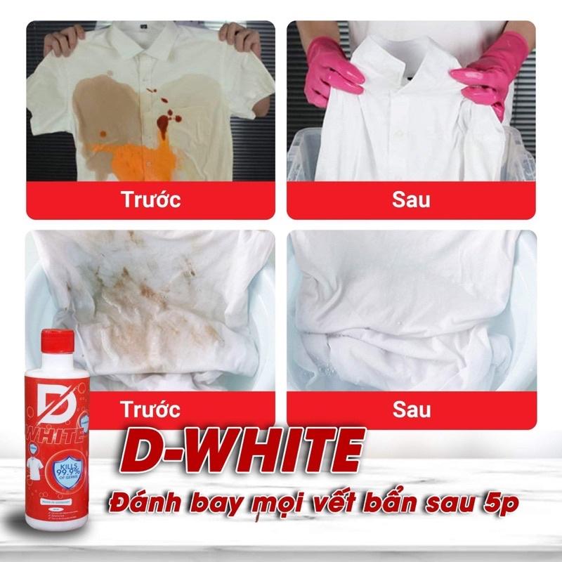 Nước Tẩy Trắng quần áo thế hệ mới D.WHITE - Tẩy mốc quần áo - 100% -Không làm hỏng màu quần áo