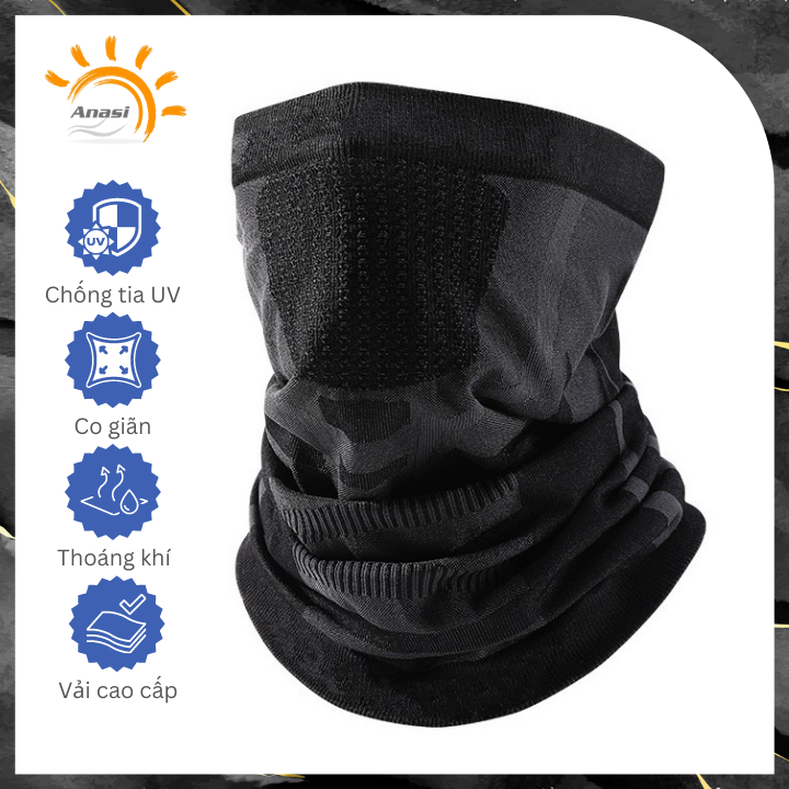 Khăn trùm mặt chống nắng nam cao cấp DKN09 - Chống tia UV 98% - Vải dệt dày dặn, co giãn 4 chiều, thoáng khí - Chạy xe, đi phượt