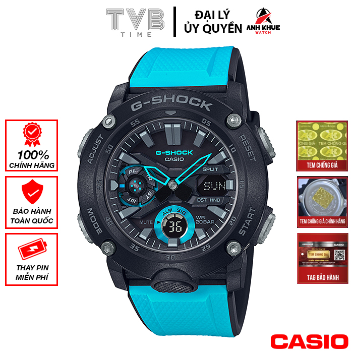 Đồng hồ nam dây nhựa Casio G-Shock chính hãng GA-2000-1A2DR (48mm)