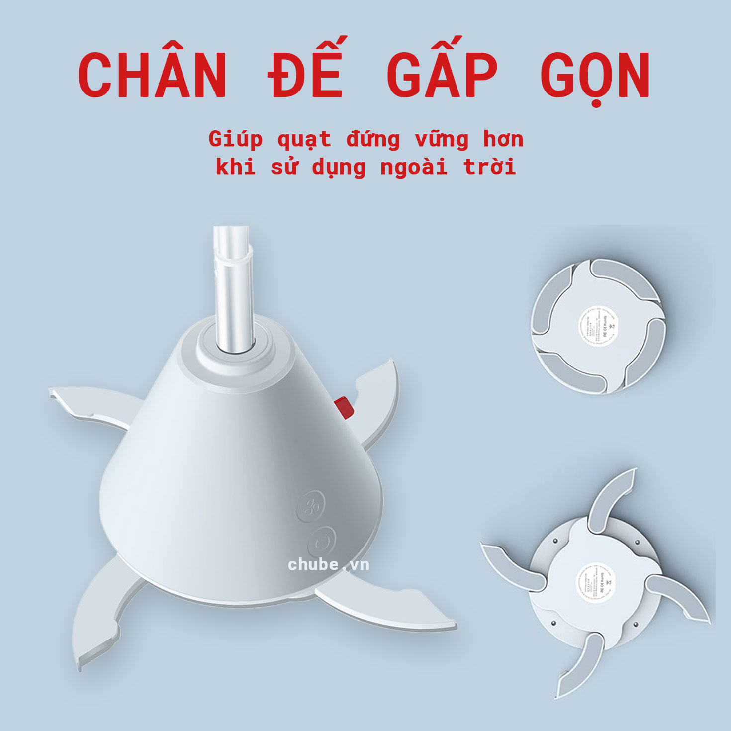 Quạt để bàn gấp gọn Xundd XDOT-024 pin lên đến 20h, 8000mAh- hàng chính hãng