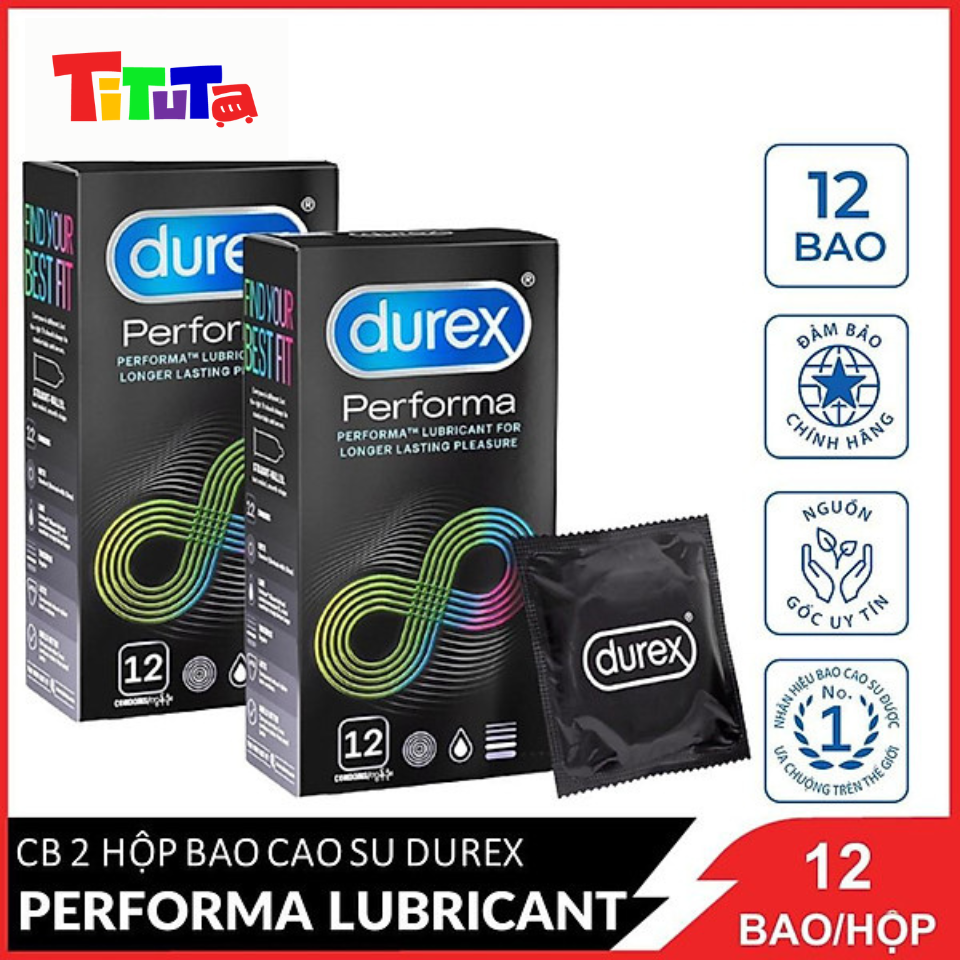 Combo 2 hộp Bao cao su Durex Performa Hộp 12 cáiX2