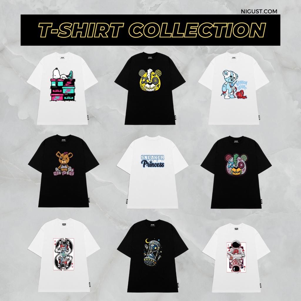 RANDOM PACK T-SHIRT - Áo thun local brand NIGUST form rộng tay lỡ cổ tròn vải cotton cao cấp Fullbox