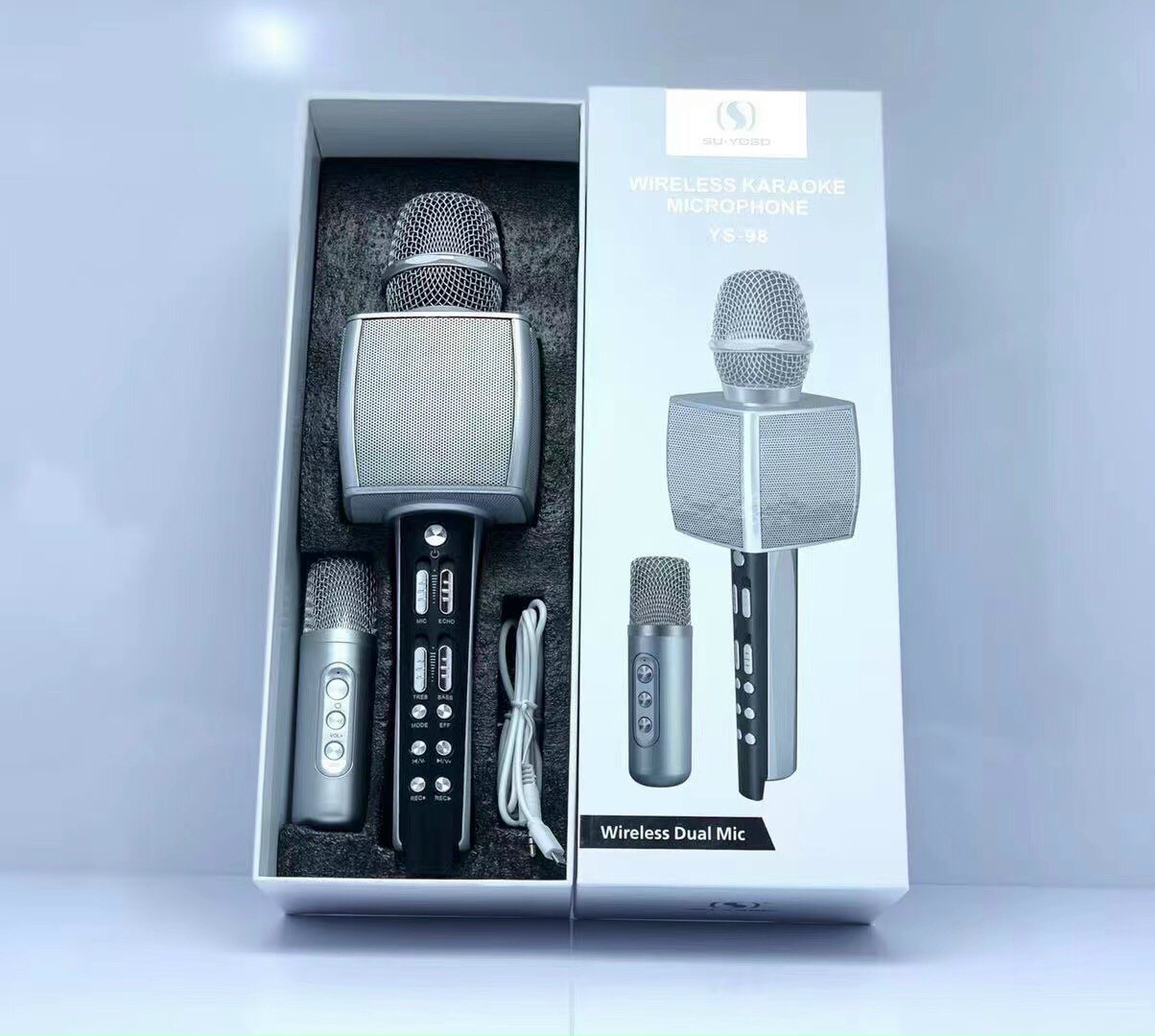 Micro bluetooth Su Yosd YS 98 - Micro karaoke kèm loa SONG CA không dây tiện lợi - Điều chỉnh âm lượng, echo, hiệu ứng đổi giọng - Siêu hút tiếng, hát siêu hay, chống hú siêu tốt - Hàng nhập khẩu